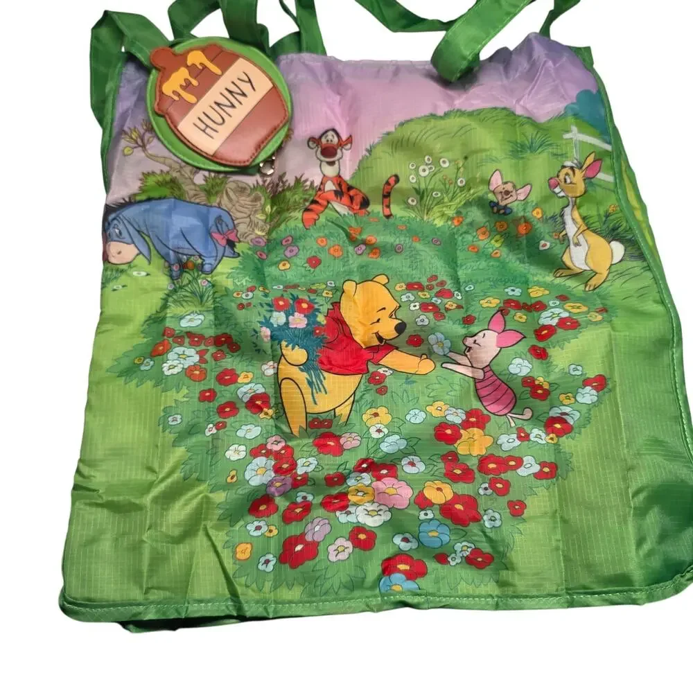 Disney Winnie the Pooh Foldable Reusable Tote Bag with Honey Pouch
